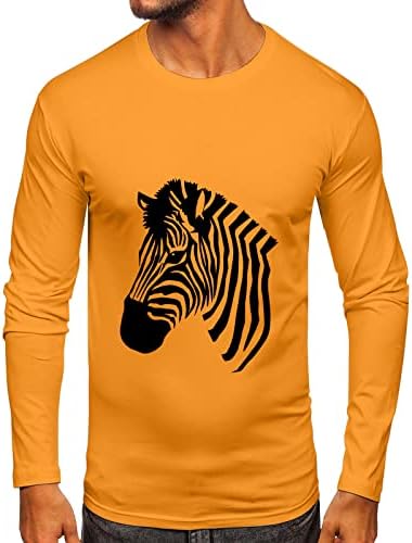 Zddo outono masculino de manga comprida camisetas, camisetas de estampa de animais de rua Slim Fit