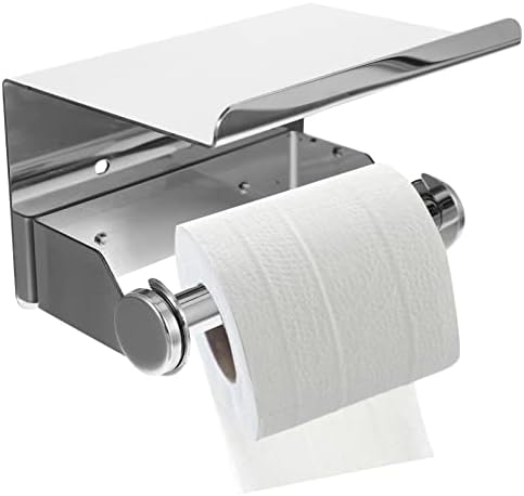 Porta de papel higiênico de prateleira do banheiro do doool com prateleira de papel helicóptero montado em parede de papel de papel de rolagem inoxidável pendurada rack roll shelf para banheiro banheiro banheiro armazenamento de banheiro
