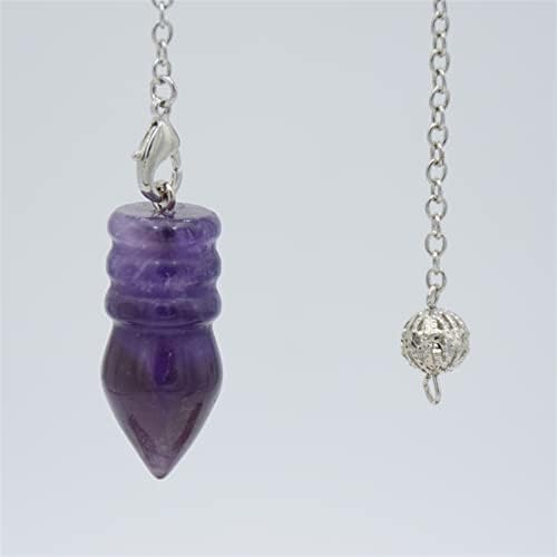 Pêndulo de cristal de pedra natural ahafei para wicca radiestesia desdém contas de cadeia pêndulos pendentes de reiki chakra cura