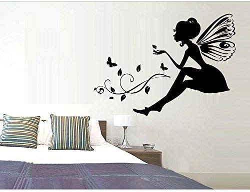 Qisheng diy parede decalques desenho animado asas fofas menina fada borboletas decoração de casa removível