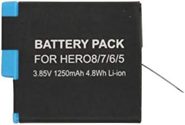 AHDBT -801 Substituição de bateria e carregador para a câmera de prata da GoPro Hero 8 HD - Compatível com Spjb1b Bateria e Carregador totalmente decodificados