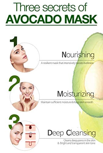 Epielle Abacate retira a máscara facial | Nutritivo e hidratante com abacate e chá verde | Limpeza de poros profundos