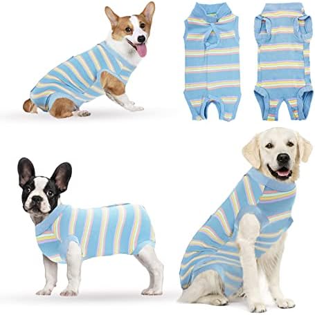 Hipetime Dog Pijamas Mosue de recuperação do macacão para cães após a cirurgia Cone de cães e colar