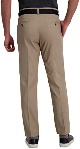 Haggar Men's Cool Performance Right Performance Flex Stria Straight Fit Front Front Pant