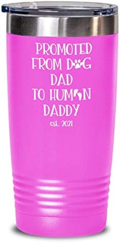 Novo anúncio de gravidez do Dad Dad Tumbler promovido a partir do cachorro Daddy EST 2021 20 ou 30 onças de copo de café isolado