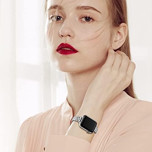 FitLink Metal Band Compatível para Apple Watch Series 8 7 6 5 4 3 2 1 SE Apple Watch Ultra, aço inoxidável Banda de relógio de maçã à prova d'água para Apple Watch 38mm 40mm 41mm 42mm 44mm 45mm 49mm para homens homens