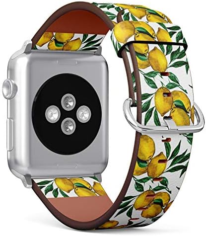Compatível com a série Apple Watch 1,2,3,4 - Substituição de pulseira de pulseira de banda de couro