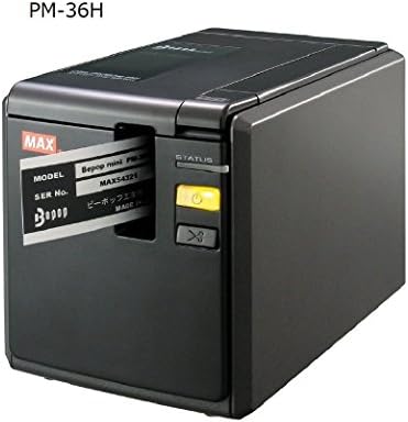 Max BEEPOP Mini Tape Cassette, 1,4 polegada de largura, letras pretas na fita branca LM-H536BW