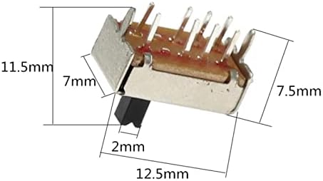 Rhynil Micro switch 10pcs SS23D07 8 pinos 3 Posição 2p3t Toglegle interruptor duplo vertical deslizamento comprimento do punho de 5 mm de comprimento de 5 mm