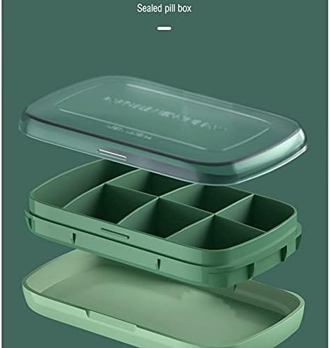 Caixa PZJ-Pill para bolso, organizador de medicina de viagem portátil e suporte para bolsa ou bolsa, recipiente diário de comprimidos, medicamentos adequados, verde
