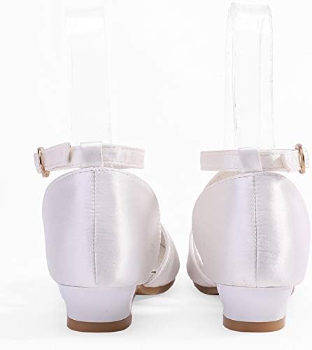 Minibella Girls Satin Dance Sapatos de dança Low Heel Mary Jane Festa de casamento Princess Dress Shoes