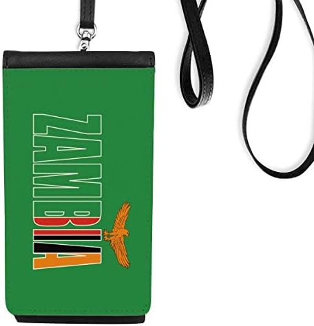 Zâmbia Nome da bandeira do país Pão de carteira para pendurar bolsa móvel bolso preto