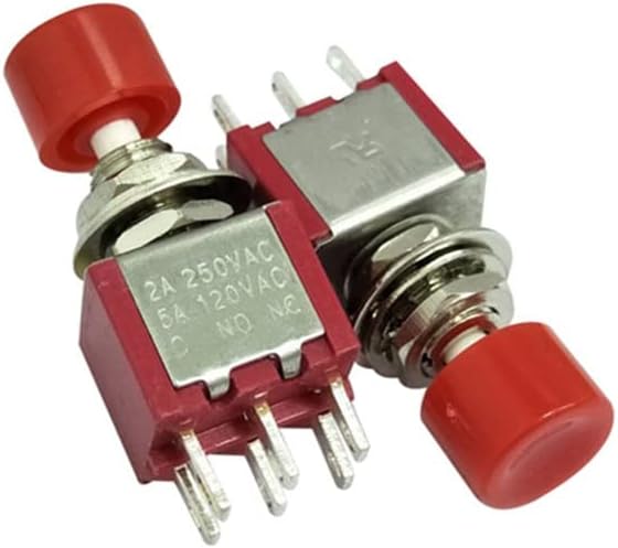 1PCS SC109 DS -622 RESET automática Tamanho do interruptor Tamanho de 6 mm U/I 250V/2A interruptor de botão de 6pin 2NO 2NC -