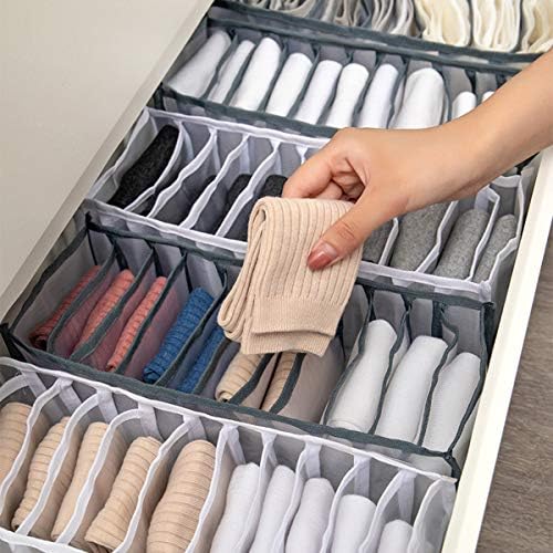 Rismart Closet Cleaper Draw Organizer Multi-Compartments Bins Box para cuecas, meias, gravatas,