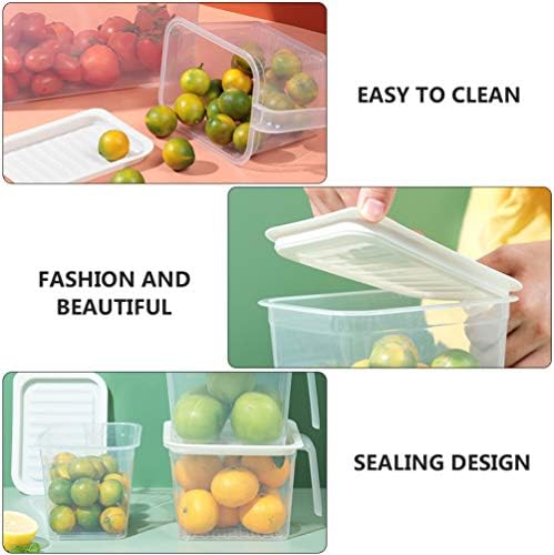 Recipientes de geladeira solustre 4pcs geladeira recipientes de armazenamento de alimentos claros caixa de armazenamento