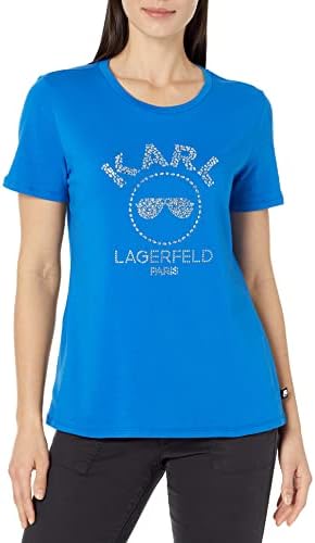 Karl Lagerfeld Paris Mulheres de manga curta de óculos de sol Crystal Sportswear Logo