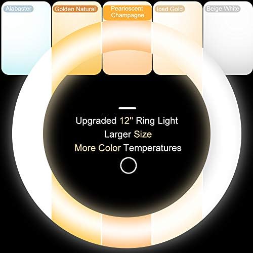 Ubeesize 12 '' anel Light com tripé, luz do anel selfie com suporte de tripé de 62 '', anel de luz