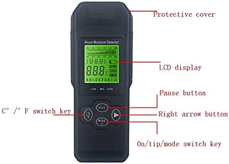 Higrômetros Medidor de madeira Testador de madeira Materiais de construção Enviroment Detecção de temperatura com tela LCD