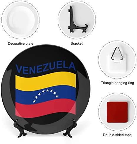 Bandeira da Venezuela Ceramic Bone China Placas decorativas com ornamentos pendurados pratos de jantar