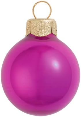 Whitehurst 8ct Raspberry Pink Pearl Glass Christmas Ball Ornamentos 3,25