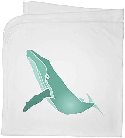Azeeda 'Whiffubback Whale' Cotton Baby Blanket / Shawl