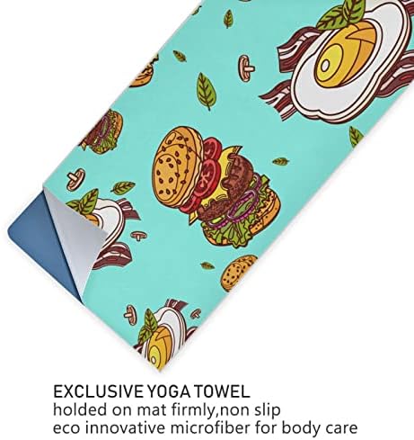 Aunhenstern Yoga Blanket Yummy-Hamburger-Bacon-Egg Yoga Towel Yoga Mat Toalha
