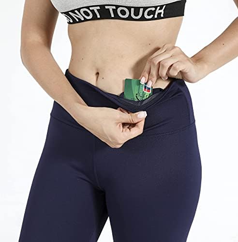 Foyo Peach High Waisty Ultra Soft Yoga Legging com bolsos internos Calças atléticas Treino de controle de barriga que executa calças Capri