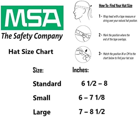 MSA Freedom Série V -Gard Cap estilo de segurança Hard -chapéu com suspensão de catraca FAS -trac III - concha de polietileno, tiras de coroa auto -ajustador - tamanho padrão