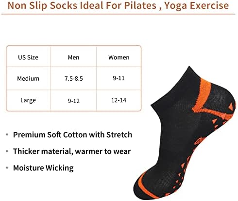 Noveyard 6 pares não deslizam meias de ioga Pilates Hospital Gripper Barre Socks Men, homens