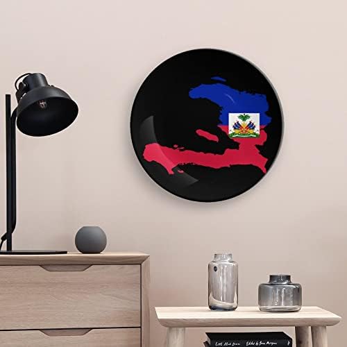 Mapa do Haitiflag Bone China Decorativa Placas de Cerâmica Craft com Display Stand for Home Office Wall Decoration