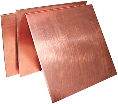 Haoktsb Placa Brass Folha de cobre Placa de cobre roxa 6 Tamanhos diferentes Placa de cobre grossa 2,5 mm para jóias, artesanato, material artesanal de folha de cobre pura