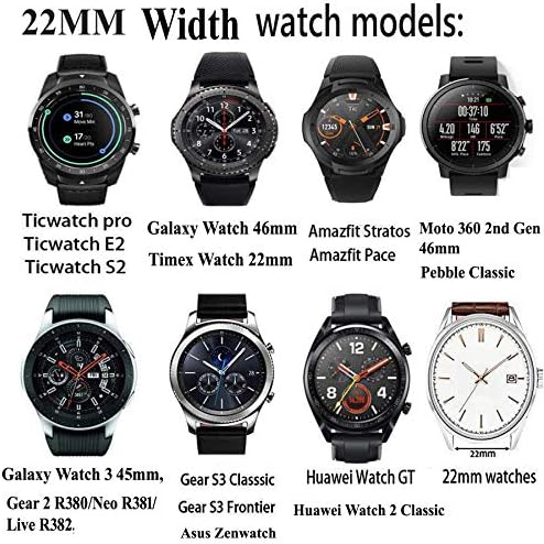 Veczom 22mm relógio Banda compatível com Galaxy Watch 46mm Bandas, Galaxy Watch 3 45mm, Gear S3 Bands